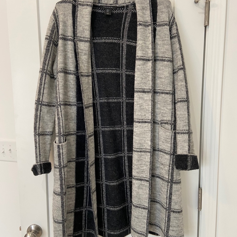Tahari Long Cardigan Sweater, Size M